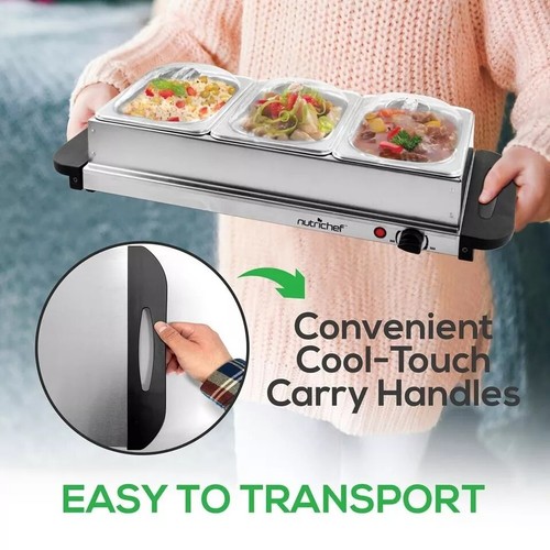 NutriChef Food Warming Tray / Buffet Server / Hot Plate Warmer - NEW - Picture 4 of 7