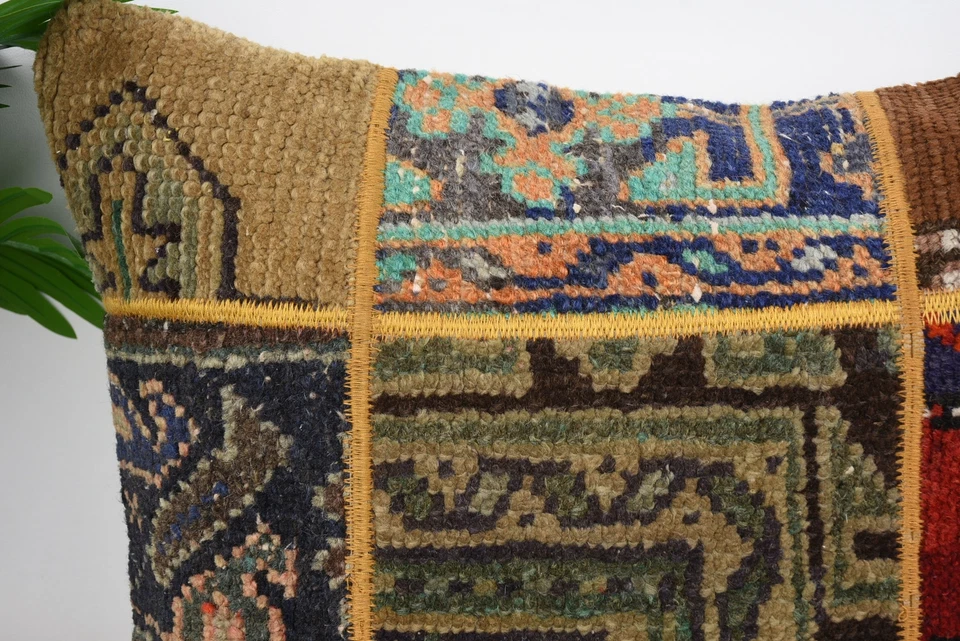 Vintage Pillow, Vintage Kilim Pillow, Pillow Case, 24"x24" Orange Pillow Case - Image 2 of 4