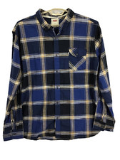 Levis Mens Shirt XXL  Western Blue Plaid Button Up Shirt Long Sleeve Size XXL