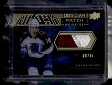 2021-22 #ORJ-AN Alex Newhook UD Black Obsidian Rookie Patch Gold 9/35 Avalanche