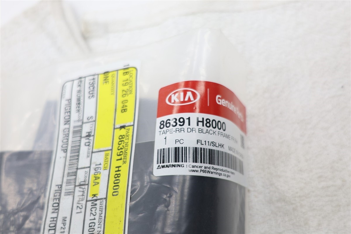 Genuine Kia Tape Rear Door Black Fra 86391H8000 / 86391-h8000 OEM