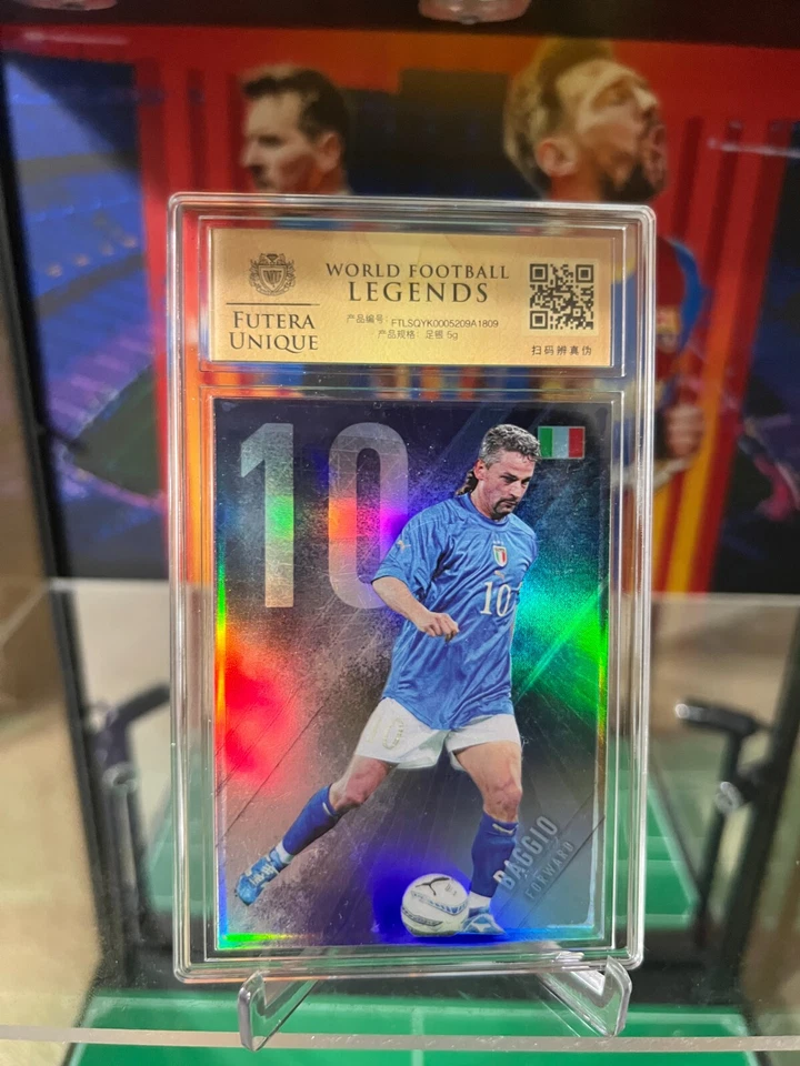 Futera Unique World Football Legends 2018 5 gr plata Roberto Baggio WFL01 Foto 4 de 4