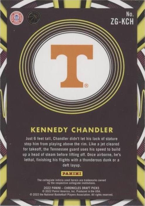 B1tch出品　50　53　チャンドラー 2022 Panini Chronicles Draft Picks #ZG-KCH Kennedy Chandler