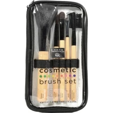 Earth Therapeutics Cosmetic Brush Set Bamboo Handle Makeup Brushes with Case