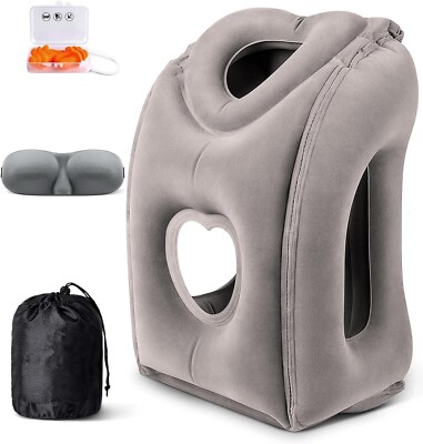 Inflatable Travel Pillow for Airplanes, Airplane Pillow Comfortably Support Head