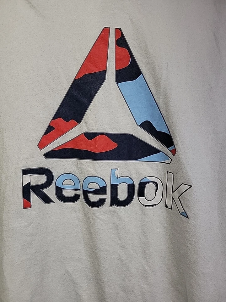 Camiseta blanca Reebok para niños cuello redondo manga corta logotipo Delta gráfico XL 14-16 Foto 2 de 3