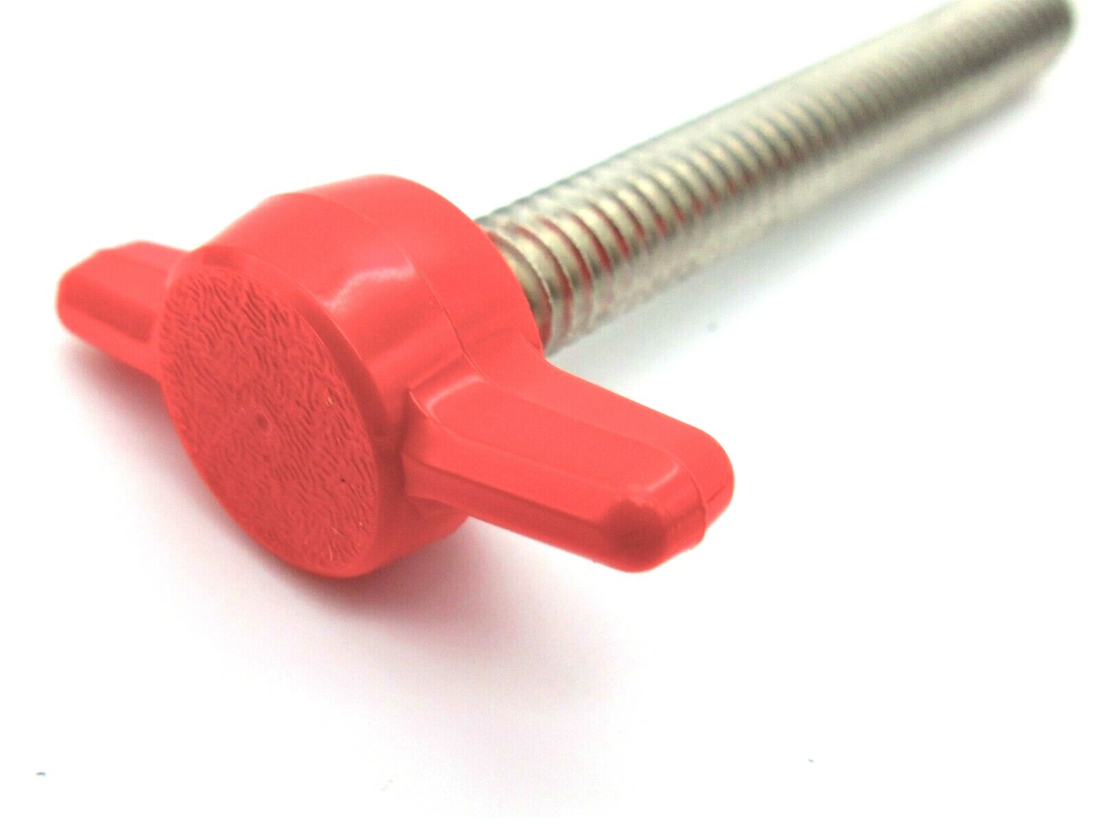 1/4" X 2" Thumb Screws Red Tee Wing Bolt Delrin Head SS Thread 4 Per