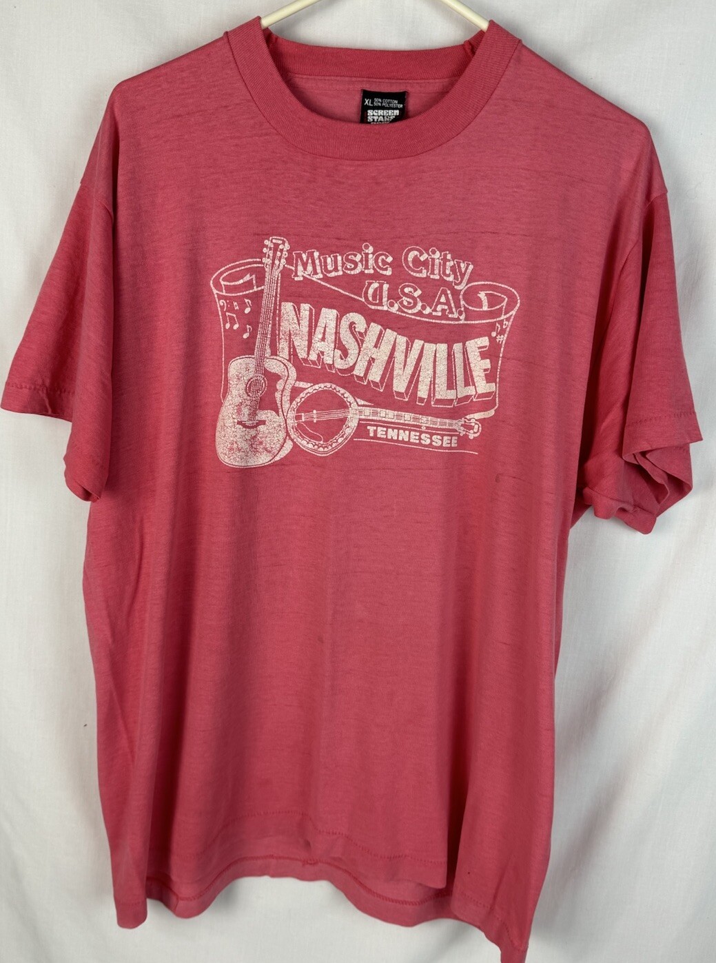 Vintage Nashville T Shirt Music City Single Stitch Screen Stars XL USA
