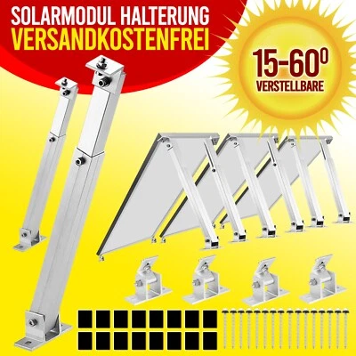 Aufständerung Solarmodul Halterung Balkonkraftwerk Flachdach PV VERSTELB 15-60°