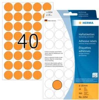 960 Herma Haftetiketten, Leuchtorange, Ø 19Mm (2254)