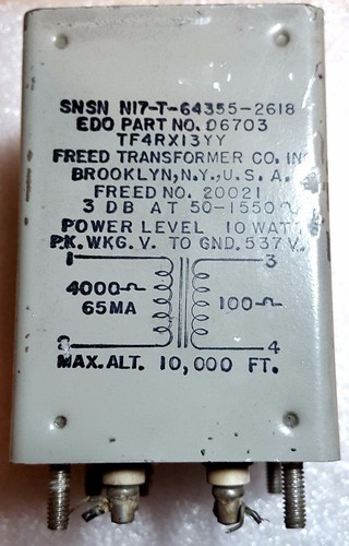 Freed 10W Sealed Vintage Radio Transformer TF4RX13YY 06703 SNSN NI7-T-64355-2618 - Picture 8 of 10