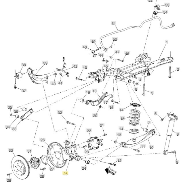 23189669 Left Side Rear Suspension Steer Knuckle 2010-2016 Buick LaCrosse Regal - Image 2 of 4