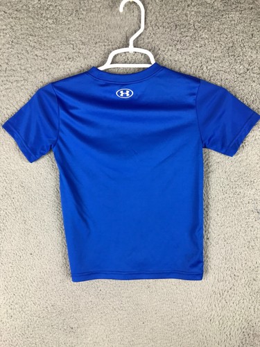 Under Armour Heat Gear Boys Short Sleeve Crew Neck Blue T Shirt Size 6 - Picture 4 of 7
