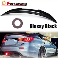 For 2014-2024 INFINITI Q50 PSM Style Rear Trunk Spoiler Wing Gloss Black 14-24