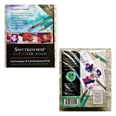Spectrum Noir Colorista AQUA Techniques & Cardmaking DVD & 24 cards to create
