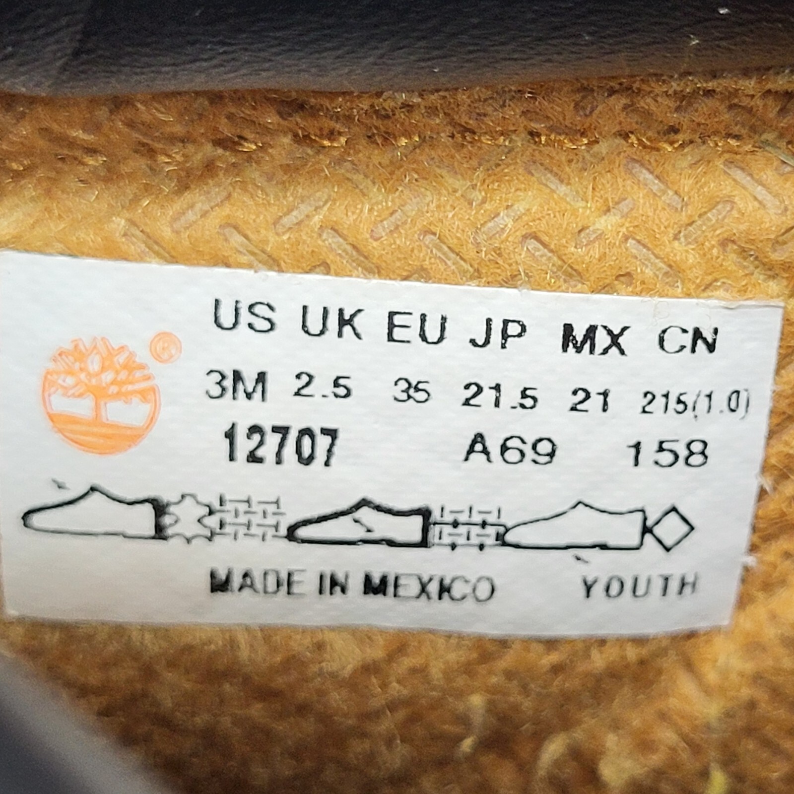 Timberland Boots Youth 3 M Primaloft 200 Gram Black Nubuck Leather Waterproof