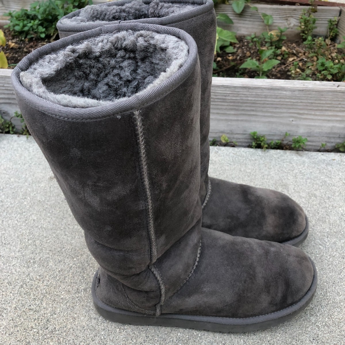 UGG Australia Original Classic Tall Boots 9 Shearling Leather Grey