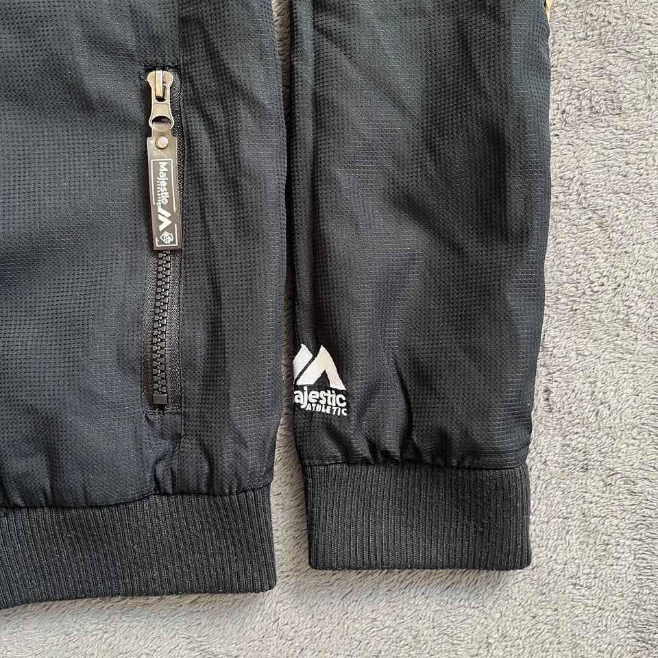 Chaqueta deportiva Majestic Athletic rosa + delfín negra naranja para hombre talla S Foto 4 de 4