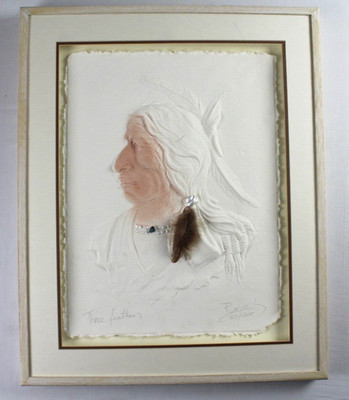 Roy Purcell - Three Feathers - 1992 Hand Cast Cotton Paper Art - #802/1200 - COA