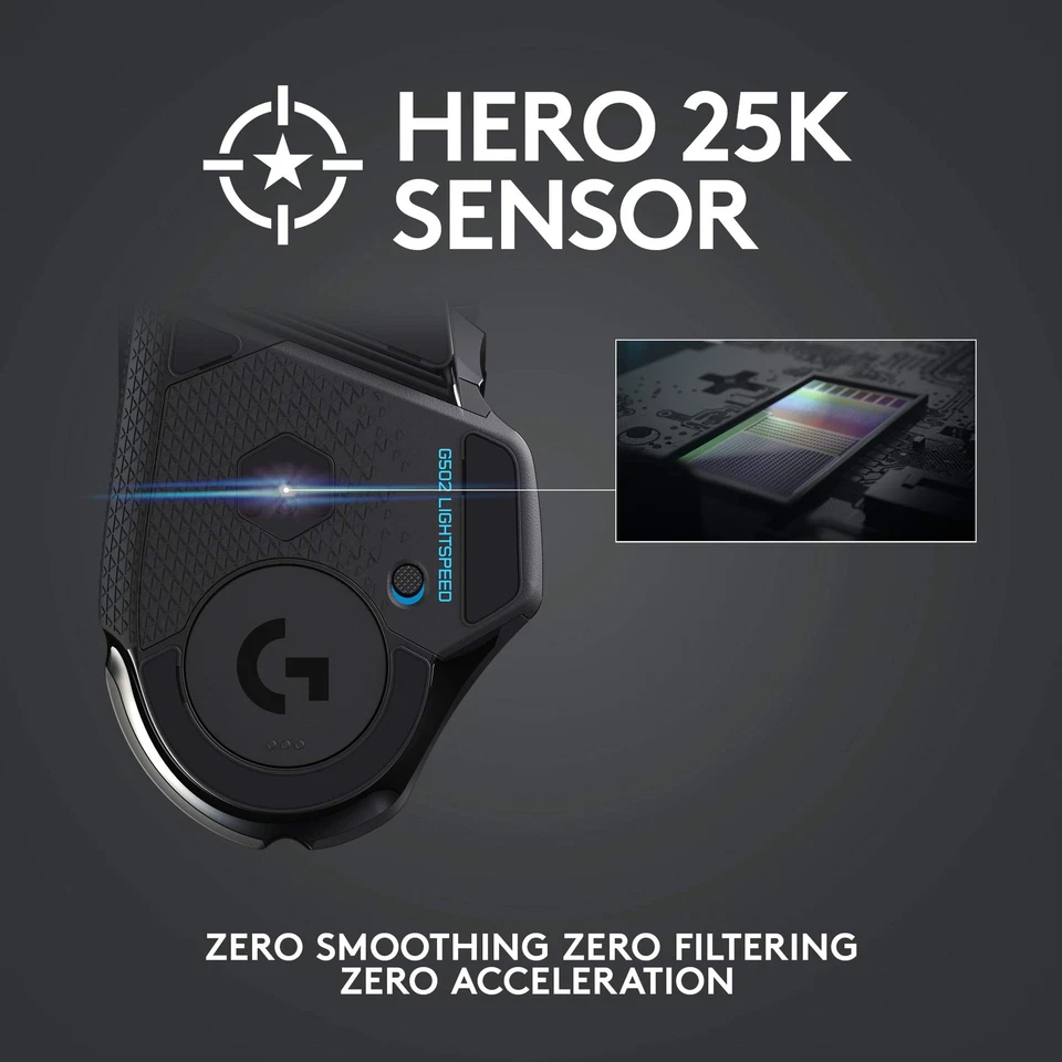 Logitech G502 LIGHTSPEED Wireless Gaming Mouse 25K HERO Gaming Sensor 25600 DPI - Image 3 of 4