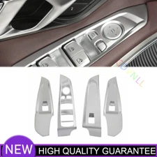 Glass Window Lifting Lock Panel Trim For BMW 3-Series G20 2020-2022 Matte Silver