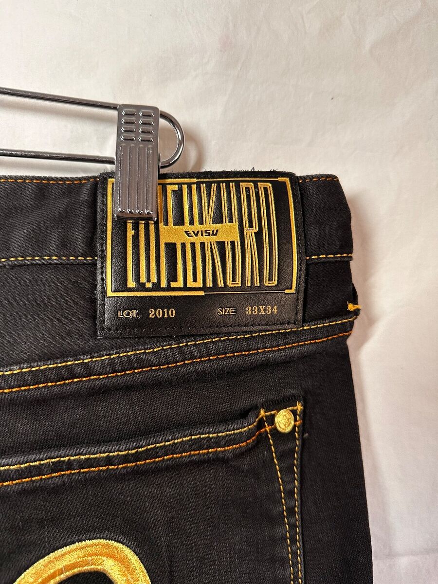 Evisu Jeans Mens 33x34 logo Ebroidered Pockets Y2K Denim Evisu Jeans Mens 33x34 logo Ebroidered Pockets Y2K Denim