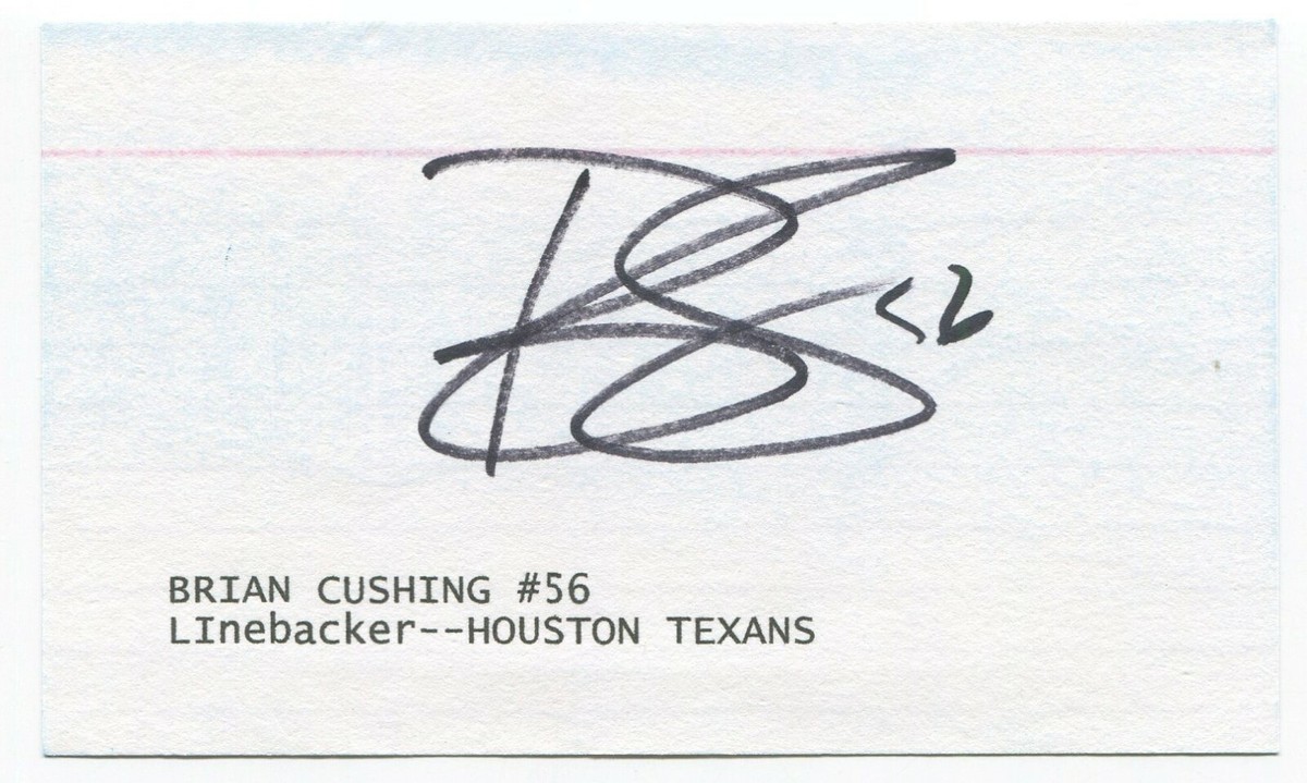 直筆サイン JUNSKY WALKER TOUR 92-93 STARBLUE Brian Cushing Signed 3x5 Index Card Autographed Signature Football
