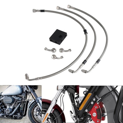 Motorcycle Brake Oil Hose Line Pipe Cable Fit Harley Softail Sportster Low Rider - Picture 1 of 10