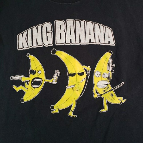 King Banana Shirt Mens Large Black Banana Thug Graphic Vintage Short Sleeve - Picture 2 of 6