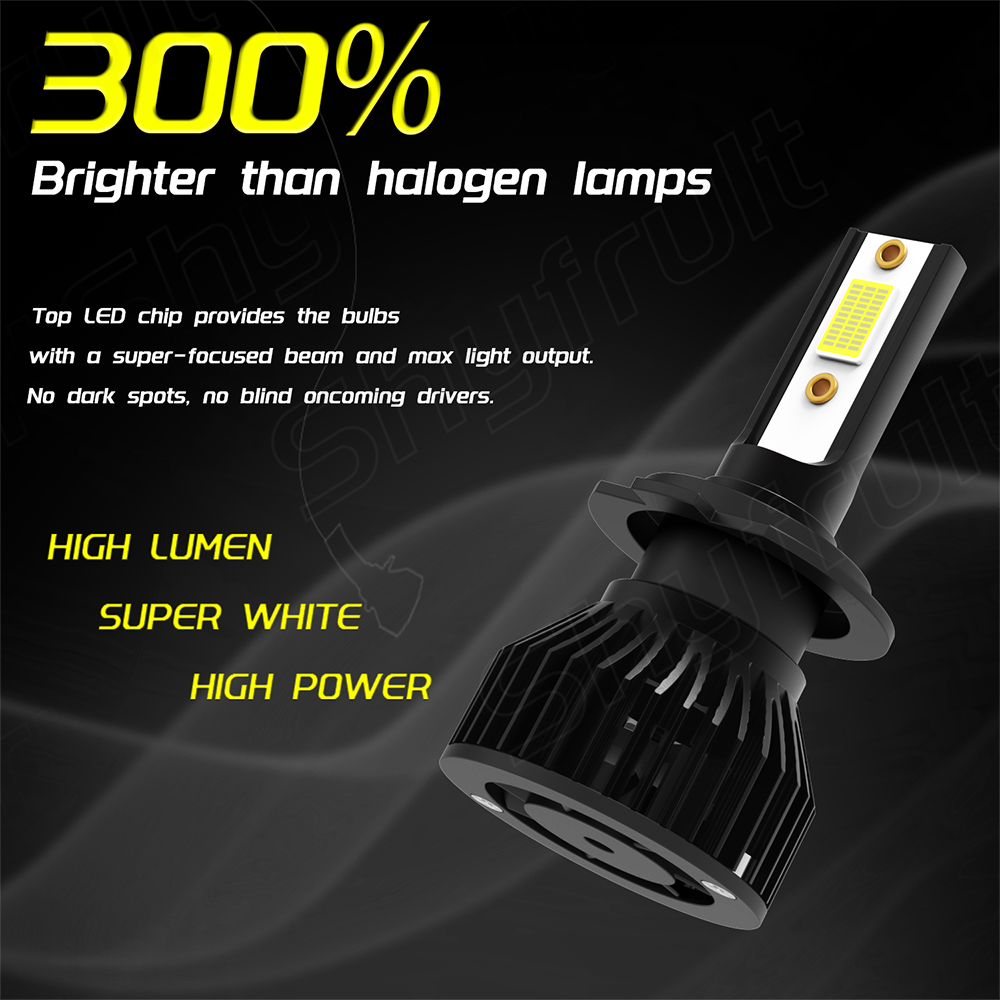 Ampoules LED H7 Super Lumineuses 55W 6000K – Kit 2 Ampoules Phares Voiture Blanc Froid Xenon Effect – 3600LM Ultra Bright