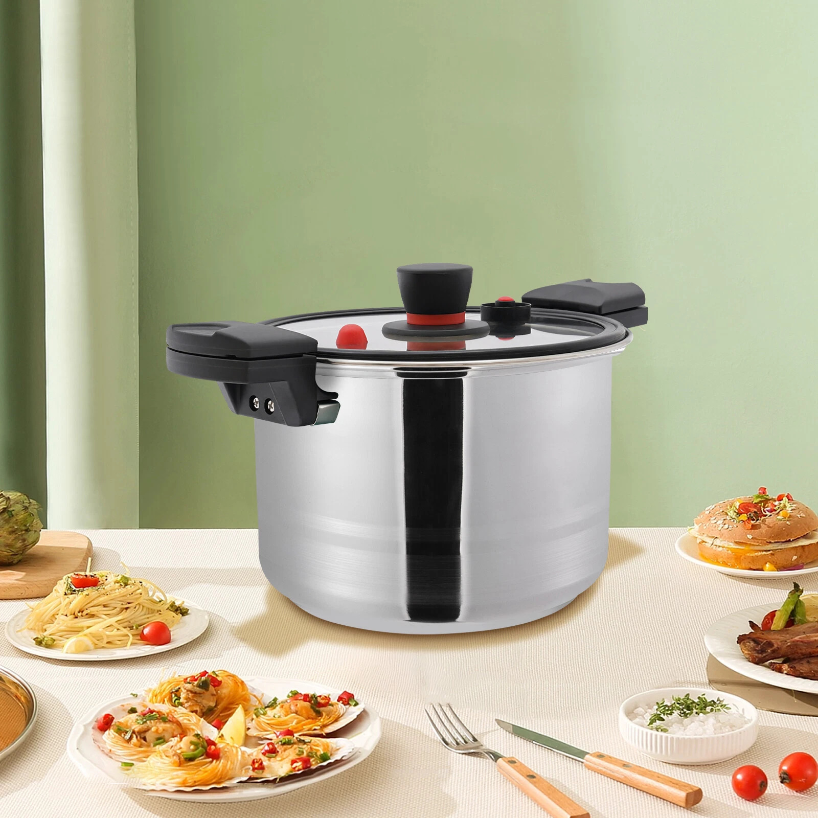 Pressure Pot, Pressure Cooker, 201 Stainless Steel Pressure Pot US NEW