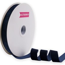 Nylon Velvet Ribbon Single Faced1 Inch X 25Yards Spool Navy Blue