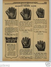 1929 PAPER AD Goldsmith Eppa Rixey Carl Mays Eddy Rouch W Cooper Baseball Glove