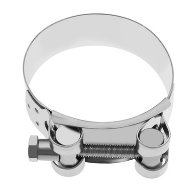 eMagTech Motorrad Auspuff Rohrschelle Edelstahl 60-63 mm, silber 