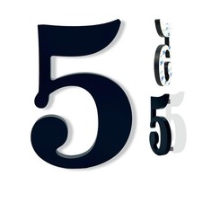 5'' House Numbers for Outside - Modern Floating Address Numbers with Stick-On...