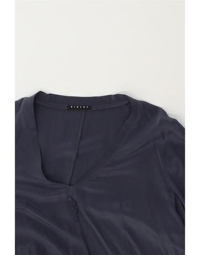 SISLEY Womens 3/4 Sleeve Blouse Top UK 14 Medium Navy Blue AU12 - Picture 3 of 3