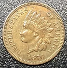 1870 Indian Head Cent Penny 1c Choice XF+ Rare Semi-Key Date