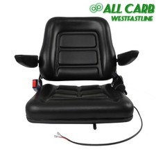 Folding Adjustable Forklift Seat w Seat Switch Belt Universal Tractor Seat