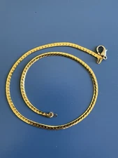 18K Solid Gold Herringbone Chain 15” – 6g – Marked 18K