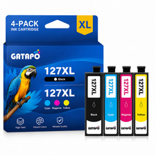 4 Pack 127XL Ink for Epson 127 Ink WorkForce 545 60 630 633 635 645 840 845