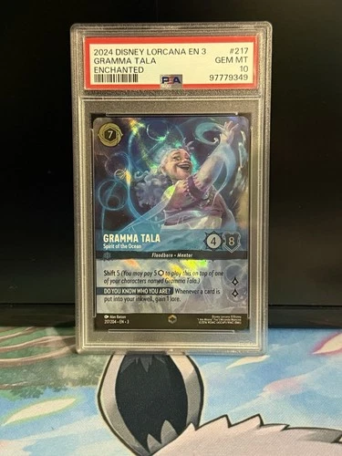 2024 DISNEY LORCANA EN 3 ENCHANTED #217 GRAMMA TALA - SPIRIT OF THE OCEAN PSA 10