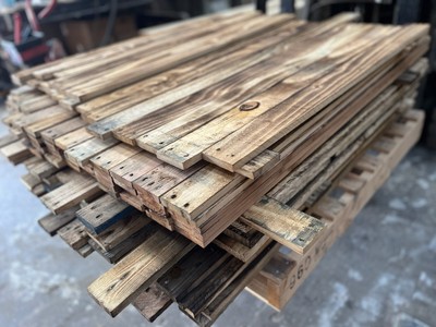 Reclaimed Pallet Wood Wall Cladding - Scorched Effect, Mixed Pine, 15 Square Meters