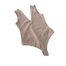 Intimately Free People Women Pink Deep V Neck Thong Bodysuit Size L OB504681