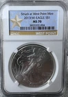 2013 American Silver Eagle West Point  NGC MS 70
