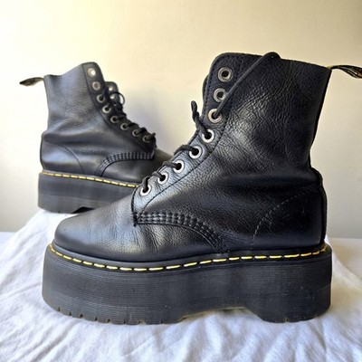 Dr Martens 1460 Pascal Max Women's Platform Leather Boots Black Size 8