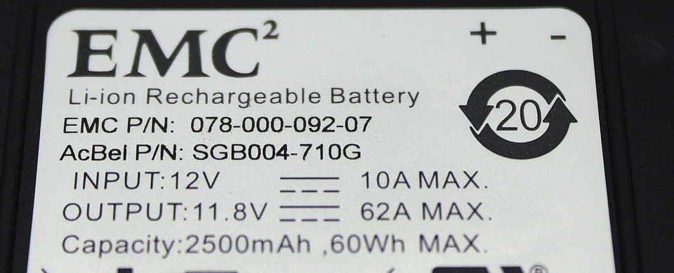 Batería de respaldo EMC 078-000-092-07_NUEVA VNX5200 / VNX5400 Foto 4 de 4