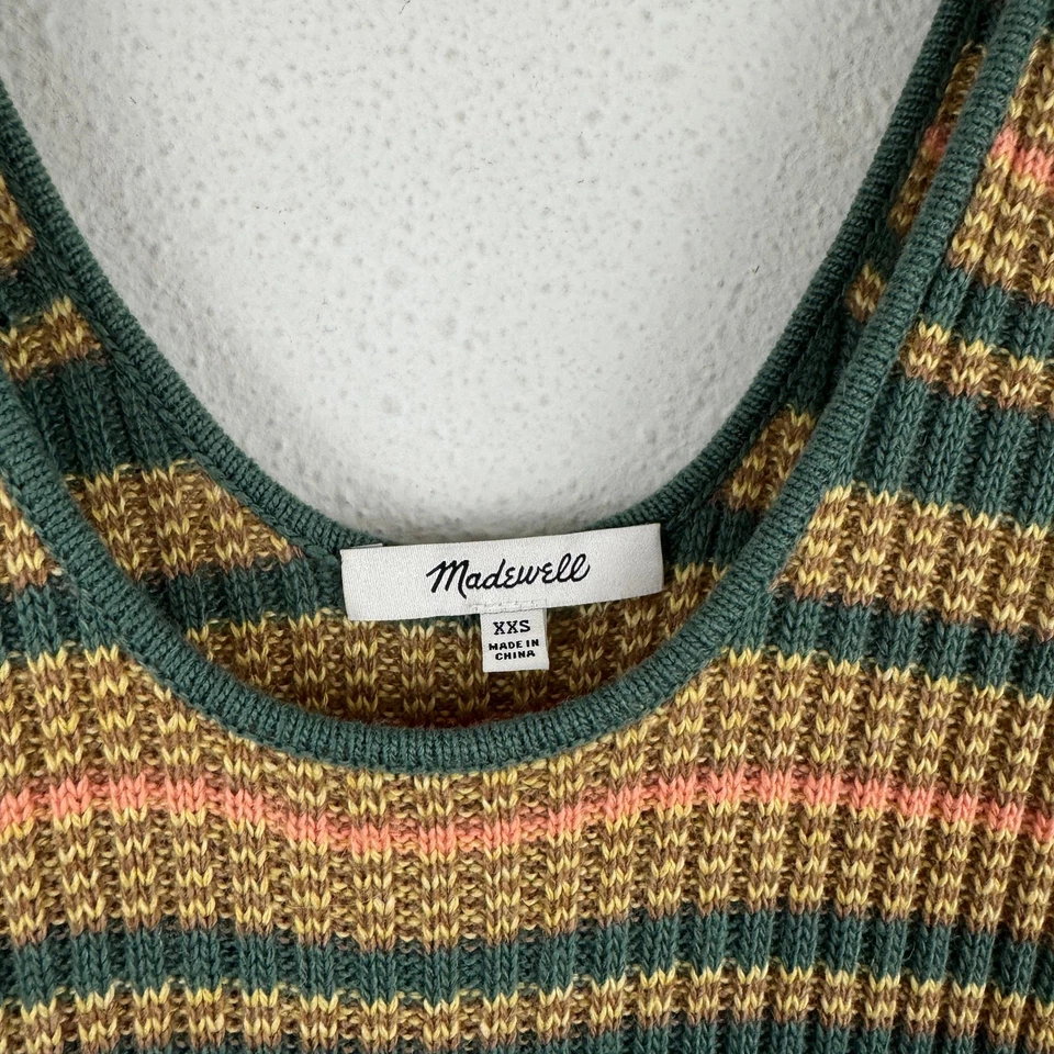 Vestido Suéter Madewell Rayas Sin Mangas XXS Lana Merino Informal Fácil Foto 3 de 4