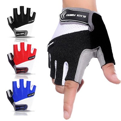 Biker Driving Non-slip Half Finger Gloves Hiking Climbing Work Short Fingerless