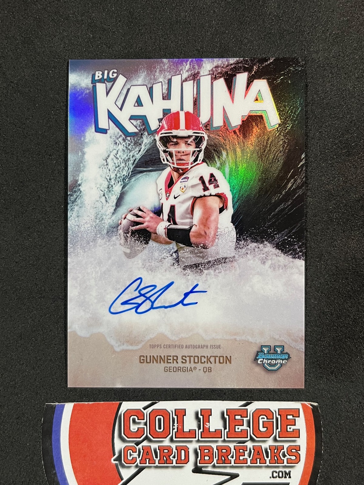 2025 GEORGIA GUNNER STOCKTON AUTO BIG KAHUNA ON-CARD BOWMAN U UNIVERSITY CHROME