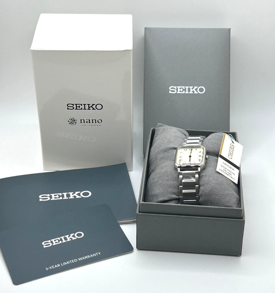 [Sin usar en caja] Reloj Seiko 4N30-00T0 SSEH015 plata cuarzo romano para...